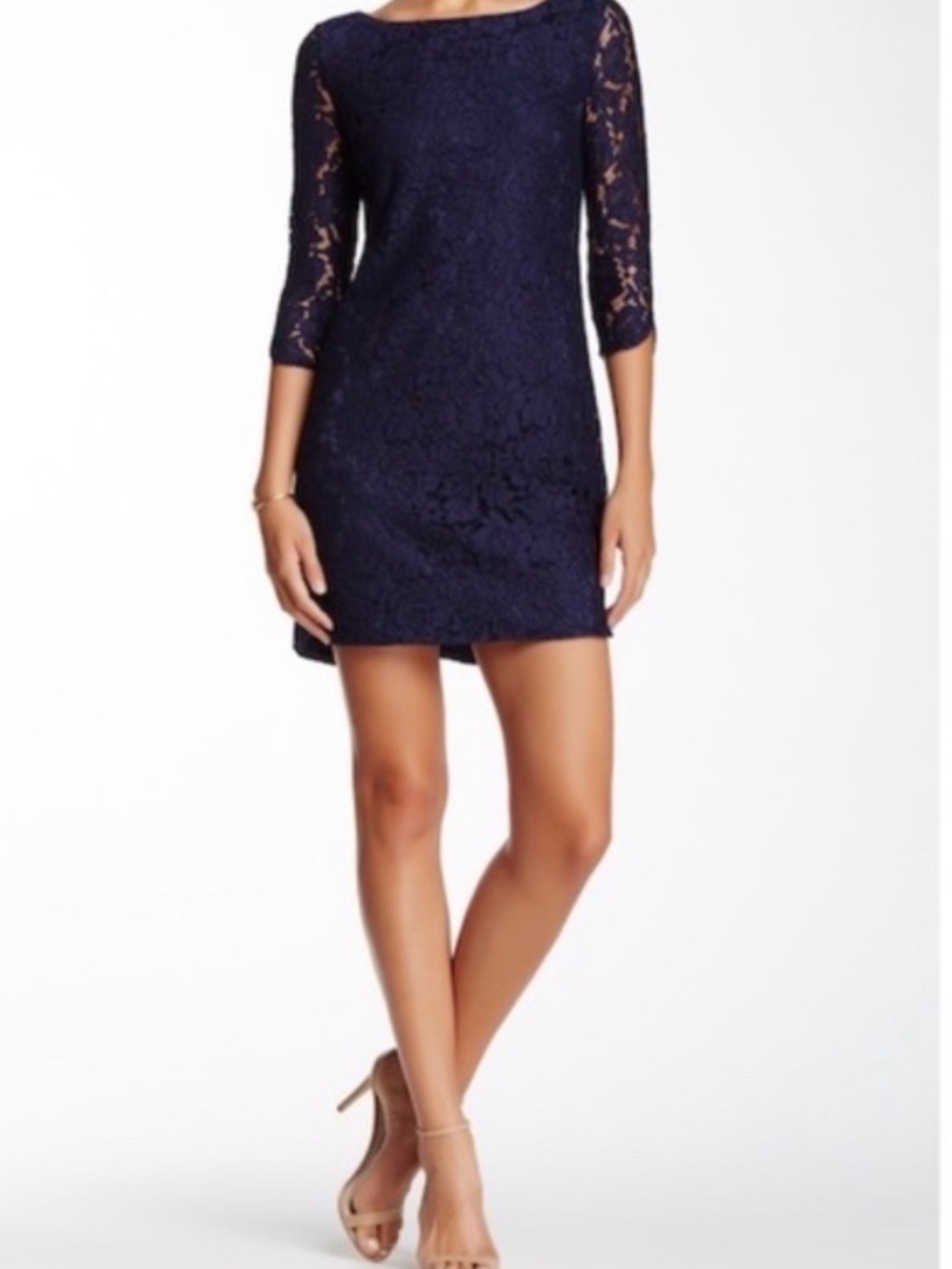 Vince Camuto Navy Lace Dress size 8 party wedding cocktail elegant